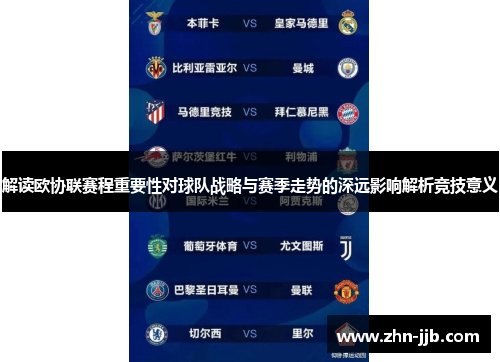 解读欧协联赛程重要性对球队战略与赛季走势的深远影响解析竞技意义